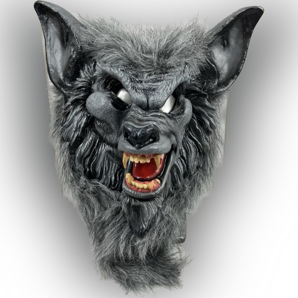 WEREWOLF  MASK LATEX MATERIAL  COSTUME WOLF MASK ADULT SIZE SCARY HALLOW…